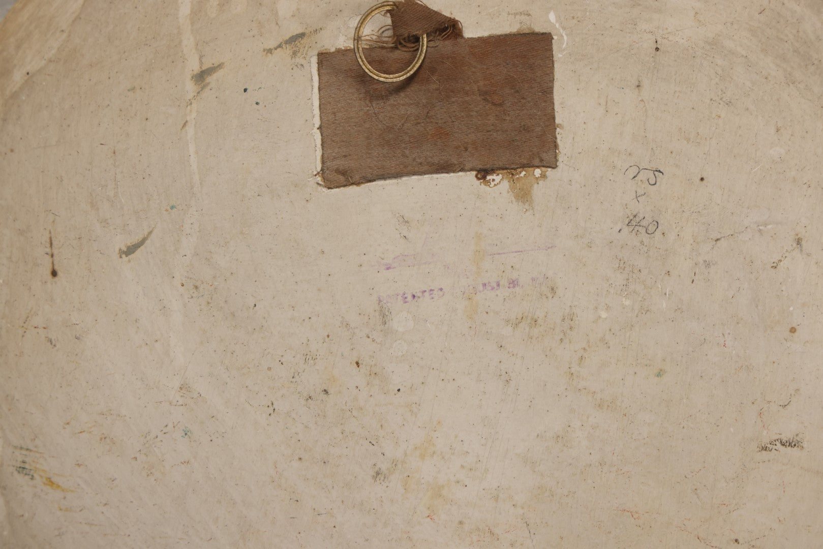 Lot 046 - Antique Folk Art Hand Painted Papier Mache Charger With Floral Bouquet On Blue Ground, Circa 1880, 10-1/8" Diameter