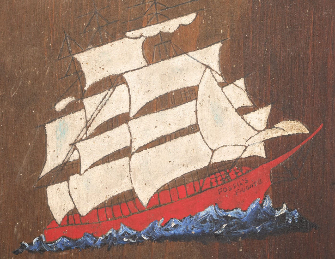 Lot 049 - Vintage "Ye Olde Giza Tavern" Hand-Painted Wooden Sign With Sailing Ship, 11-1/2" x 14-3/8"