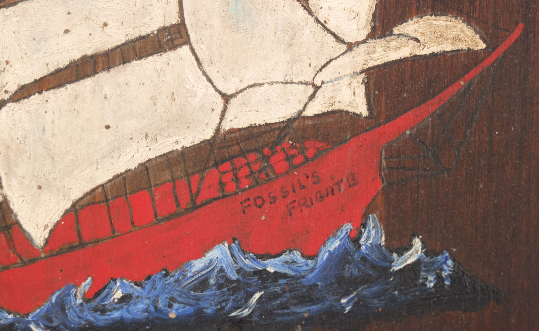 Lot 049 - Vintage "Ye Olde Giza Tavern" Hand-Painted Wooden Sign With Sailing Ship, 11-1/2" x 14-3/8"