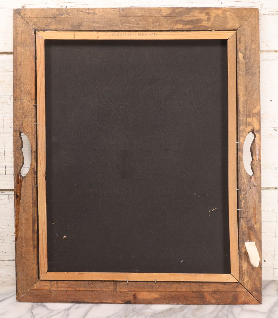 Lot 052 - Vintage Marilyn Monroe Black Velvet Painting, Made In Mexico, Mid Century Kitsch Pin-Up Wall Art In Carved Wooden Frame, 19-3/4" x 23-3/4"