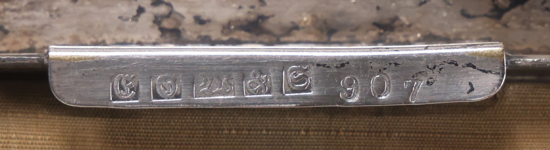 Lot 053 - Antique French Silvered Bronze Picture Frame With Crowned Crest And Fleur-De-Lis, Easel Back, No Glass, Circa Late 19th / Early 20th Century, 10-1/8" x 14-3/4"