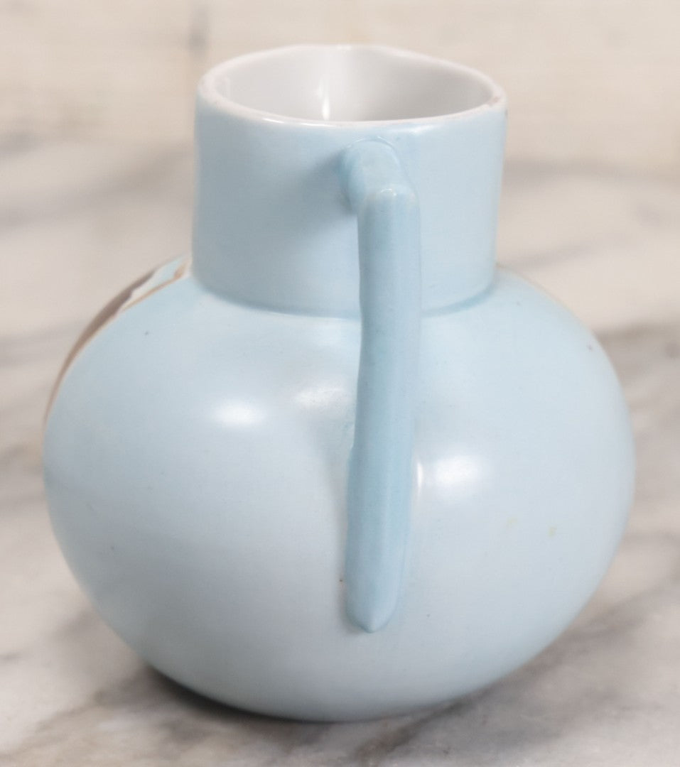 Lot 057 - Vintage Hand Painted German China Creamer Pitcher With Old Man Of The Mountain, White Mountains New Hampshire Souvenir Scene, 3-3/4" H