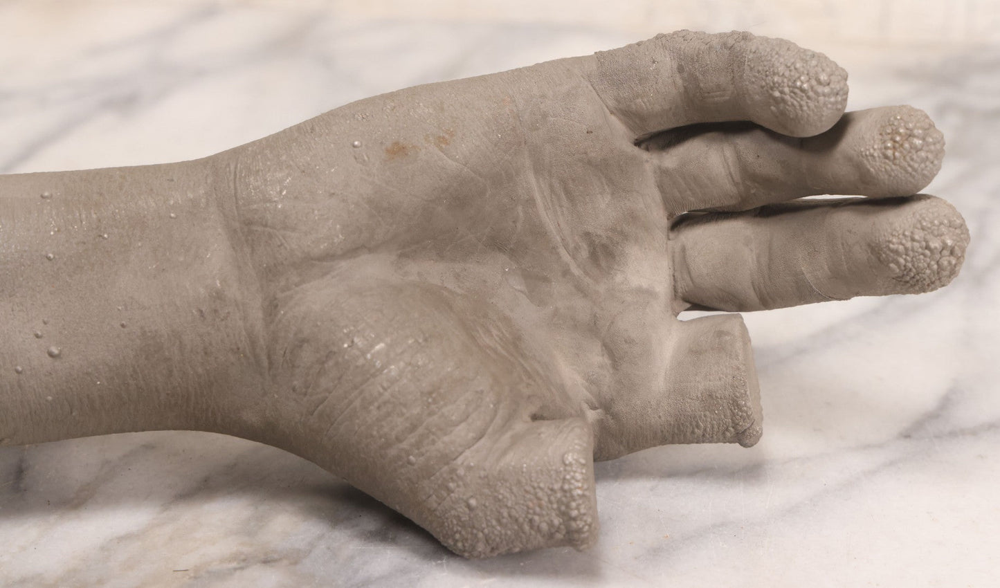 Lot 058 - Vintage Metal Mold For Casting Creepy Hand / Monster Hand Prop With Copper Eyelets And Wall-Mount Bracket, Stamped "Hm7P," 9-3/4" L