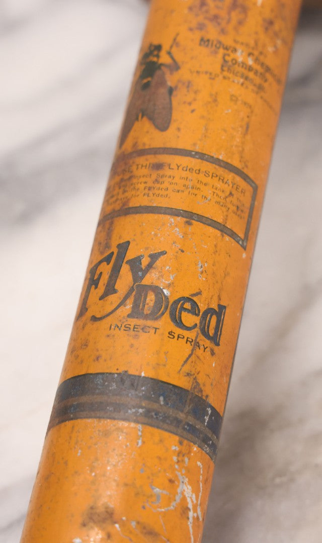 Lot 059 - Antique “Fly Ded” Insect Sprayer With Fly Graphics, Tin Lithograph, Manufactured By Midwa Chemical Company, Chicago, Illinois, Copyright 1926, 16" L