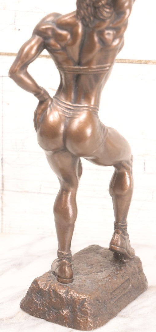 Lot 060 - Modern Niels Andersen “Fitness” Poly-Resin Sculpture Depicting Female Fitness Competitor Posing On Base, 14" H