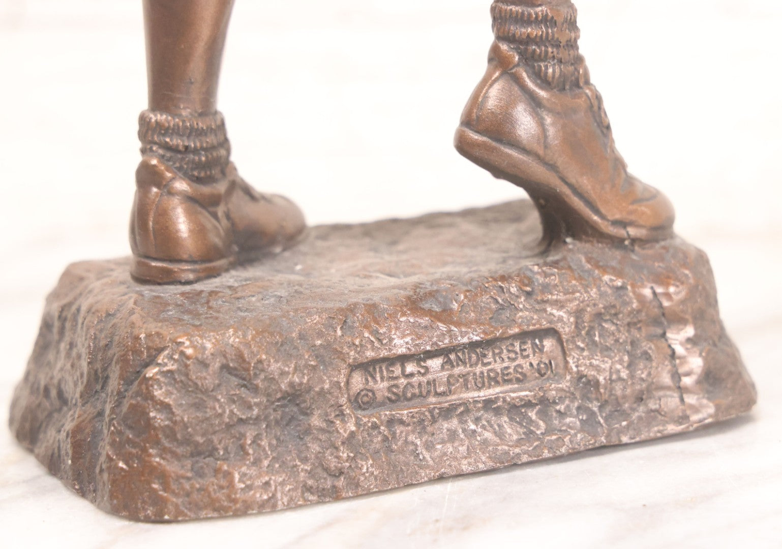 Lot 060 - Modern Niels Andersen “Fitness” Poly-Resin Sculpture Depicting Female Fitness Competitor Posing On Base, 14" H