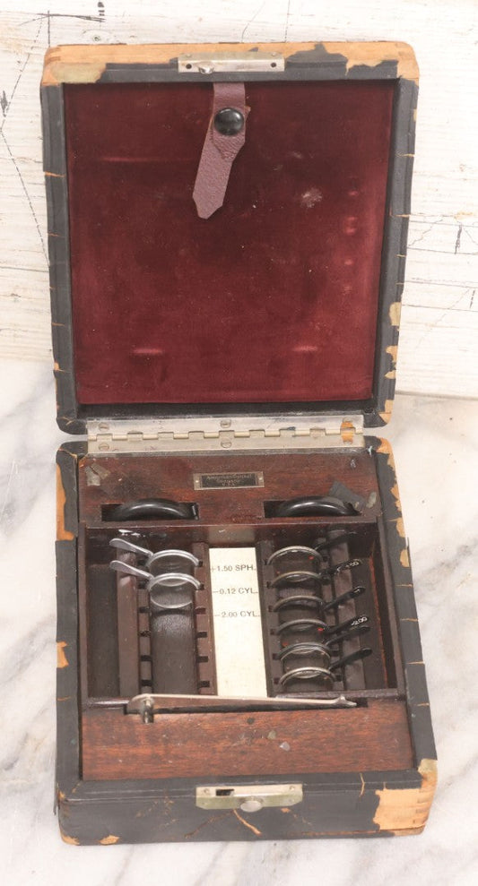 Lot 066 - Antique American Optical Company Optometrist / Trial Lens Kit In Case, U.S.A., Circa 1920s Partial Set