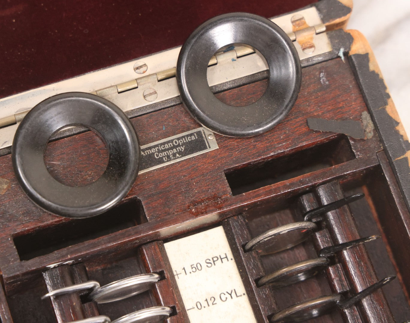 Lot 066 - Antique American Optical Company Optometrist / Trial Lens Kit In Case, U.S.A., Circa 1920s Partial Set