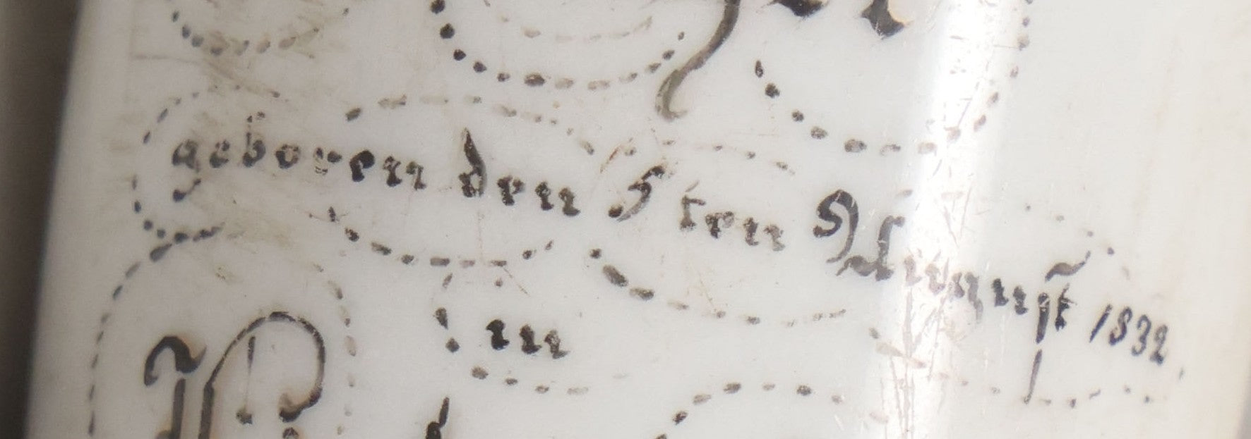 Lot 072 - Antique German Porcelain Tobacco Pipe Bowl, Carl Fischer In Liebenburg, Dated 1853, Missing Stem, 5-1/2" H