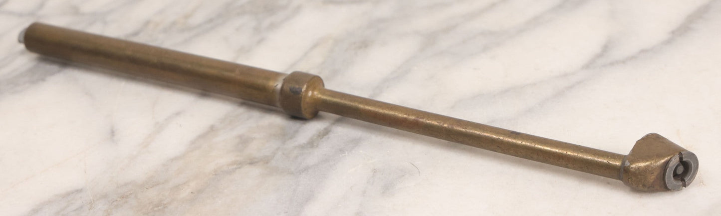 Lot 073 - Vintage Brass Schrader Service Tire Gauge, Manufactured By A. Schrader's Son (Division Of Scovill Mfg. Co.), Brooklyn, New York, 12-1/2" L