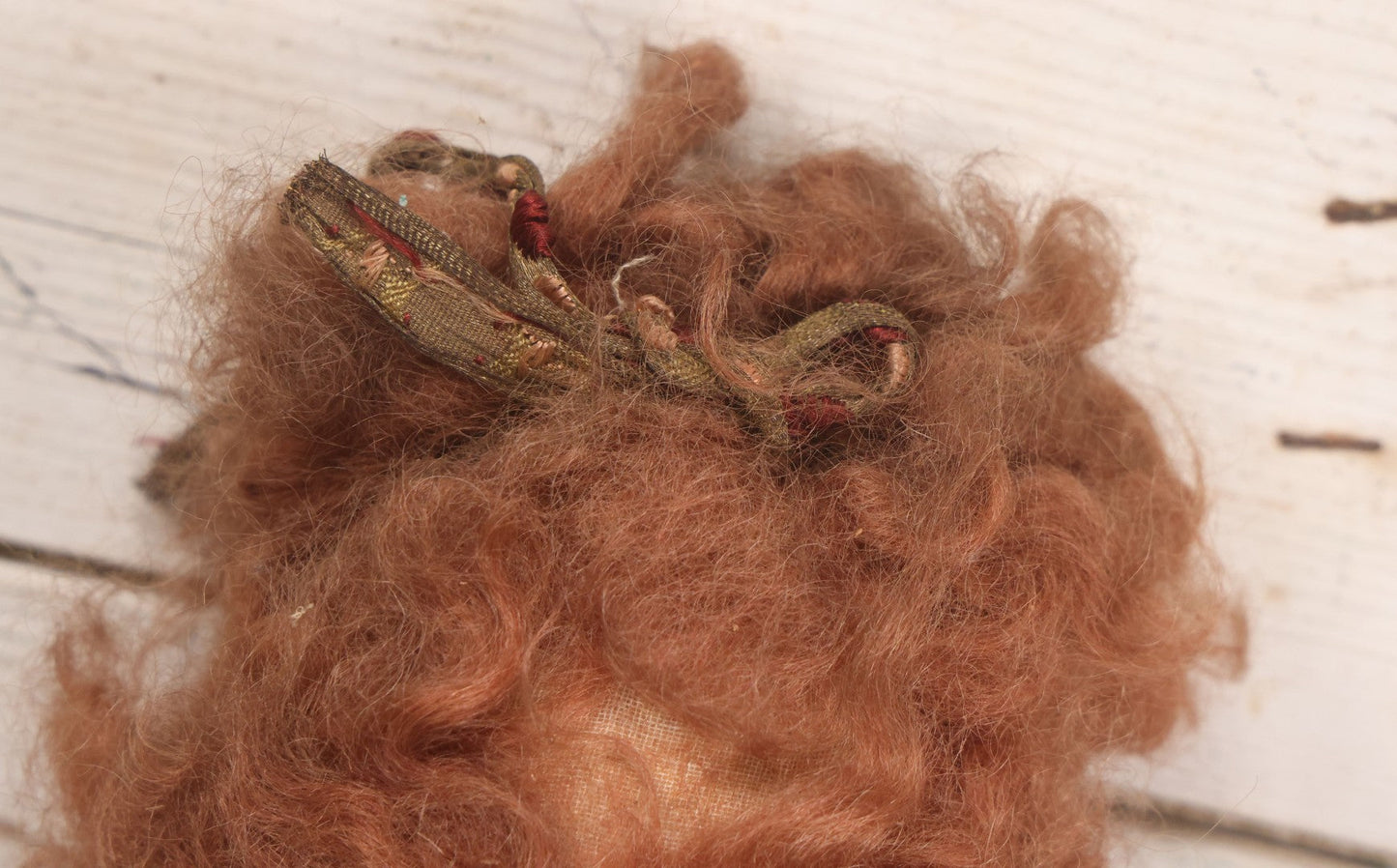 Lot 082 - Antique Boudoir Doll With Painted Features, Mohair Wig, And Floppy Lavender-Pink Body, 27" L