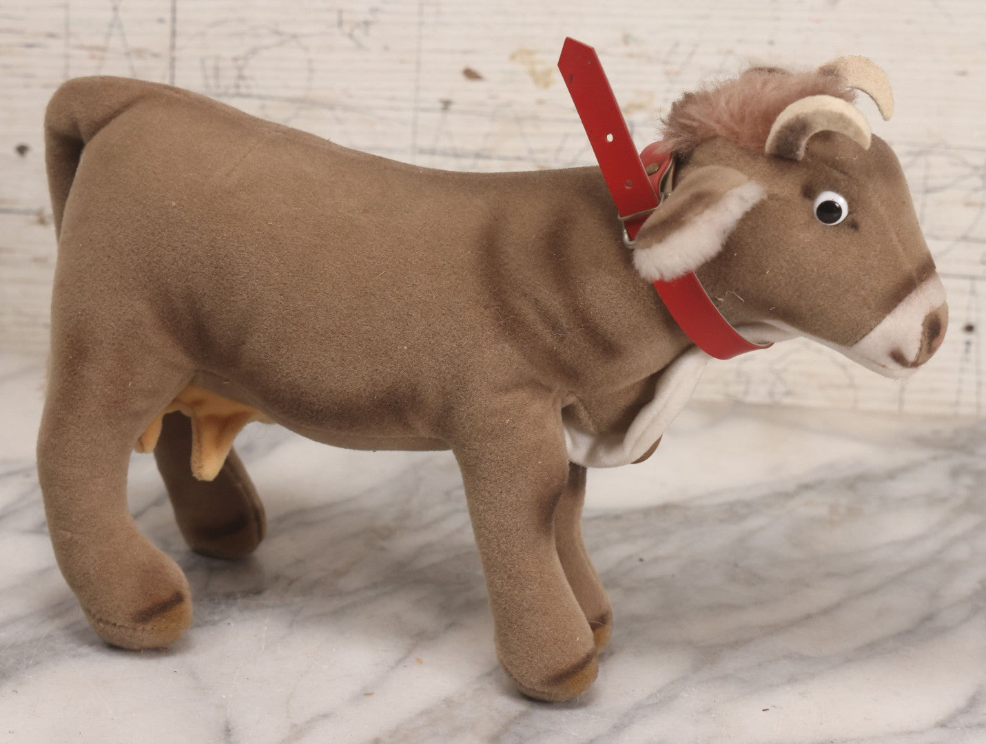 Lot 088 - Vintage Bessy Cow Plush Stuffed Animal Toy By Steiff, Made In Austria, 11" L