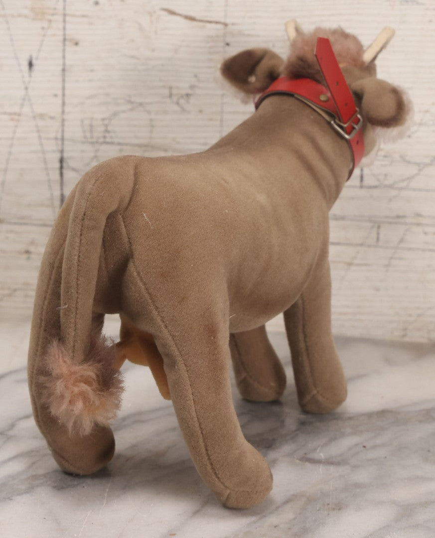 Lot 088 - Vintage Bessy Cow Plush Stuffed Animal Toy By Steiff, Made In Austria, 11" L