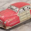 Lot 090 - Vintage Courtland Woody Wagon Tin Lithograph Friction Toy Car, Circa 1950, Courtland Toys, Camden, New Jersey, Note Not Working, 7-1/4" L