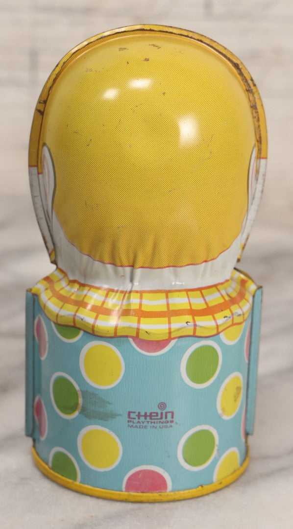 Lot 092 - Vintage Tin Lithograph Clown Mechanical Bank By Chein Playthings, Made In U.S.A., Note Missing Stopper, 5" H