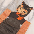 Lot 095 - Vintage Die Cut Halloween Cat Decoration With Crepe Paper Limbs And Body, Made In U.S.A., Patent No. 1,809,635, 28-1/4" H