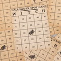 Lot 097 - Grouping Of 10 Vintage Halloween Spot Game "W-I-T-C-H" Witch Bingo Cards