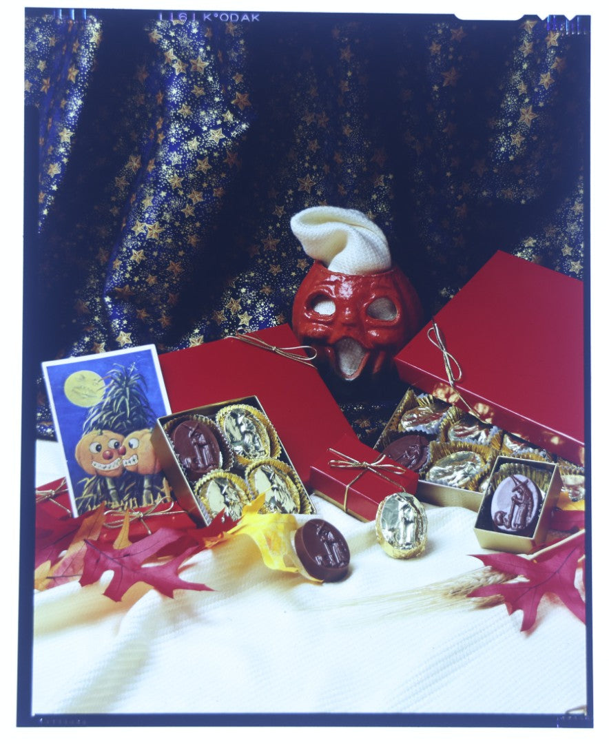 Lot 098 - Vintage Halloween Chocolate Advertisement Photo Kodak Transparency