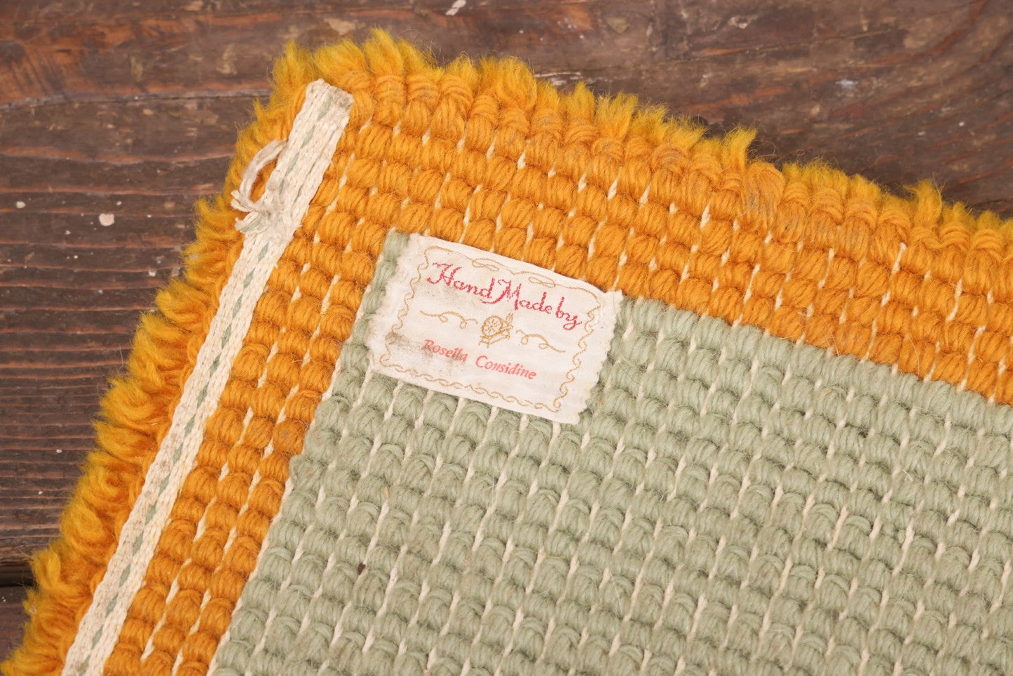 Lot 101 - Vintage Handmade Shag Rug Depicting Patriotic Eagle With American Shield, Made By Rosella Considine, Minor Staining And Wear, 49" x 30"