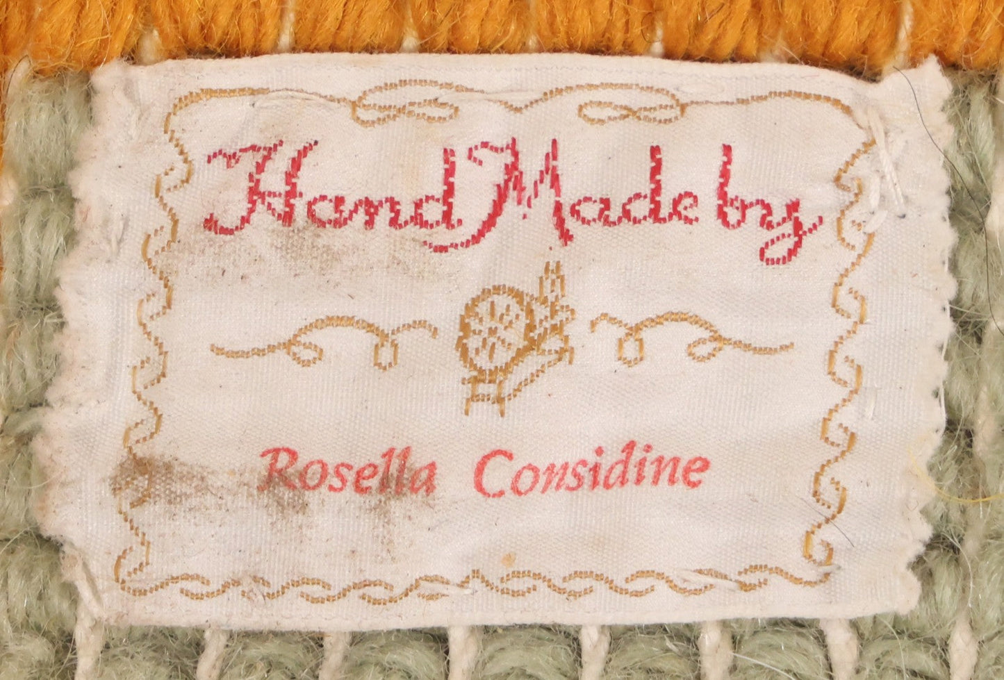 Lot 101 - Vintage Handmade Shag Rug Depicting Patriotic Eagle With American Shield, Made By Rosella Considine, Minor Staining And Wear, 49" x 30"