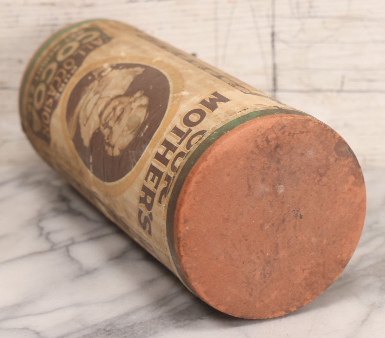 Lot 105 - Vintage Our Mother's Pure All Occasion Cocoa Paper Tube Container, E. & A. Opler Inc., Chicago, Illinois, Two Pounds, 10-1/2" H