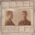 Lot 117 - Antique Real-Photo Police Mugshot And Arrest Card For James W. Smith, Arrested For Breaking And Entering, Massachusetts Reformatory, Concord, Massachusetts, 1892, Includes Detailed List Of Scars