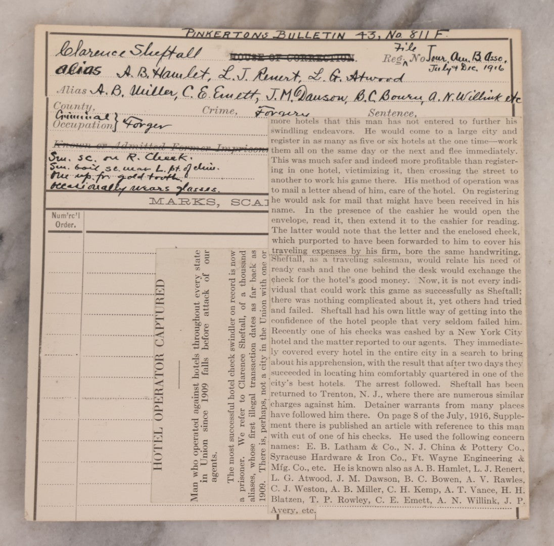 Lot 122 - Grouping Of Nine Antique Police Mugshot Photo Prints Including Walter Brooks, Howard L. Miller, Walter N. Aldridge, Chas A. Moran Alias Chappie Moran, Clarence Sheftall, James E. Kelly, Harry B. Hampton, John O'Connor, Daniel Callahan