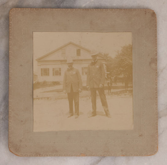 Lot 136 - Antique Board-Mounted Photograph Of Two Police Officers, One Holding Billy Club, Circa 1890