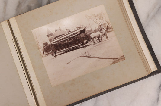 Lot 137 - Antique Photo Album With 16 Mounted Photographs Of Manchester, New Hampshire, Including Central Fire Station, Women's Aid Home, Charles Lowell Richardson Mansion, Rock Rimmon, Smyth Tower, Street Car, Post Office, Circa 1890