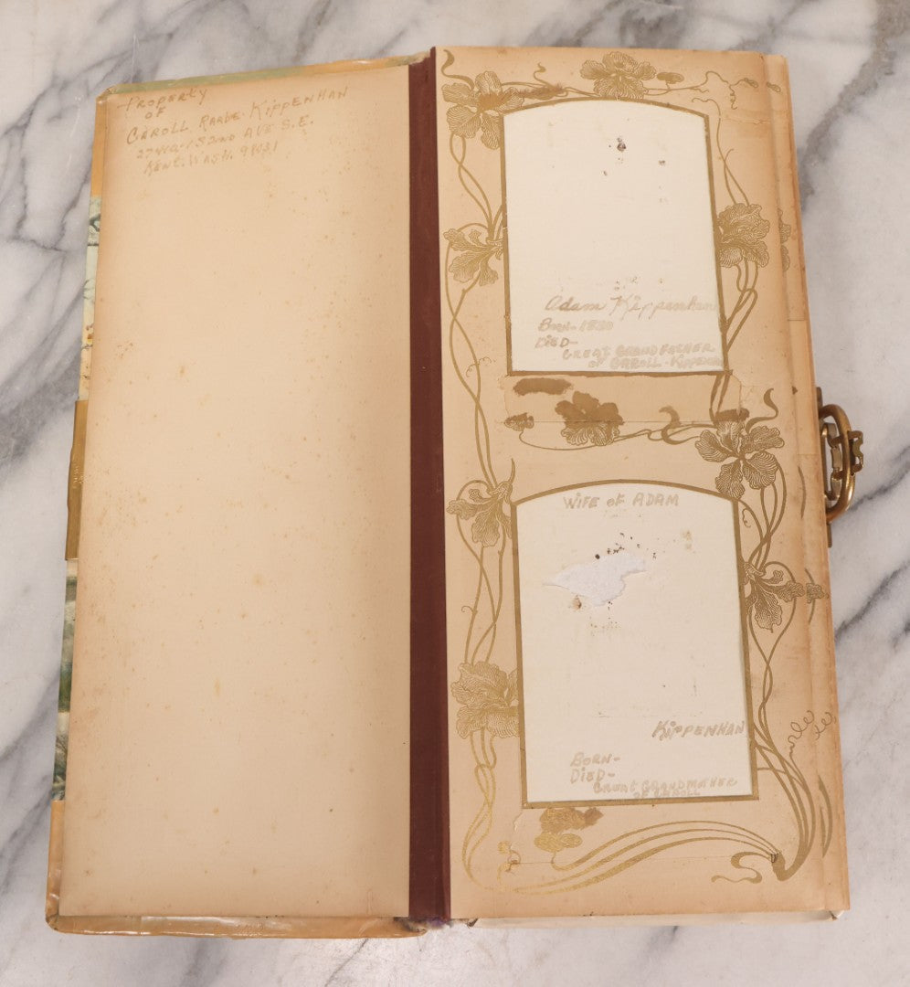 Lot 145 - Antique Celluloid Photograph Album With Winter Mill Scene And Art Nouveau Cameo, Mostly Empty, Circa 1890s-1900s