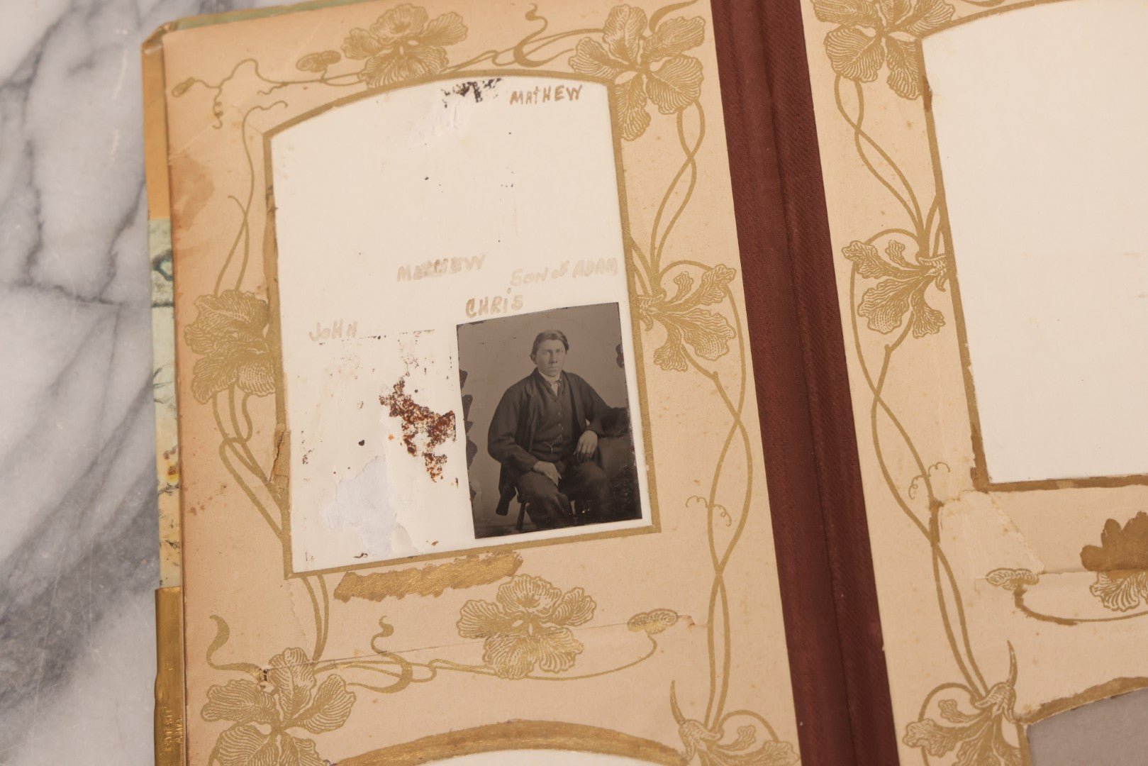 Lot 145 - Antique Celluloid Photograph Album With Winter Mill Scene And Art Nouveau Cameo, Mostly Empty, Circa 1890s-1900s