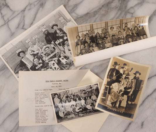 Lot 147 - Grouping Of Five Vintage Photographs Of Country Western Musical Groups With Two Documents, Circa 1930s-1950s