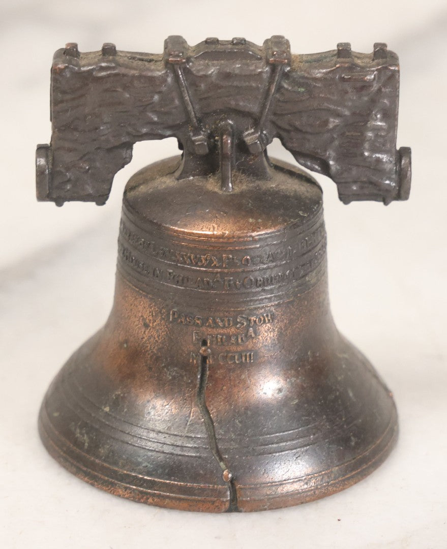 Lot 163 - Grouping Of 13 Vintage Bells Including Liberty Bell Replica And Saignélegier-Style Bells