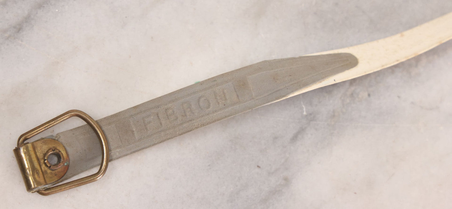 Lot 165 - Grouping Of Four Antique And Vintage Tools Including John Rabone & Sons 50 Ft Tape Measure, 5-1/4" Diameter, And Three Pottery Tools, 7-1/2" L Each