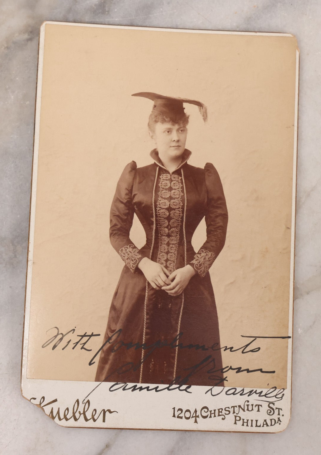 Lot 167 - Grouping Of 13 Antique Cabinet Card Photographs Of Stage Actresses And Actors, Many Signed, Including Katherine Florence, Blanche Walsh, Edwin Arden, Camille D'Arville, Circa 1895