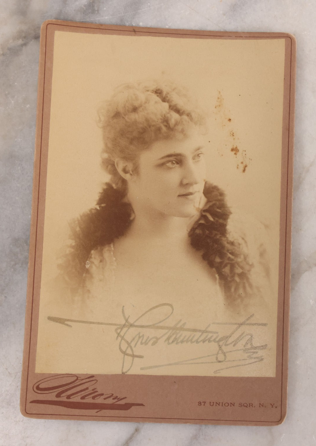 Lot 167 - Grouping Of 13 Antique Cabinet Card Photographs Of Stage Actresses And Actors, Many Signed, Including Katherine Florence, Blanche Walsh, Edwin Arden, Camille D'Arville, Circa 1895