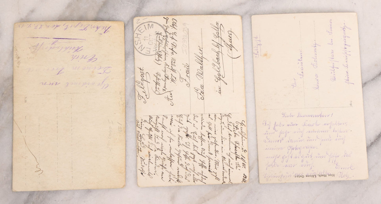 Lot 171 - Grouping Of 16 Antique Photographs Of Men In Uniforms Including Cabinet Cards And R.P.P.C., Many Of German Soldiers Leading Up To And During World War I