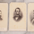 Lot 172 - Trio Of Antique Civil War Era Illustrated Carte De Visite C.D.V. Filler Cards Including President Abraham Lincoln, Union Army Generals William Tecumseh Sherman And Philip H. Sheridan, Lincoln And Sherman Published By Joseph Ward, Boston