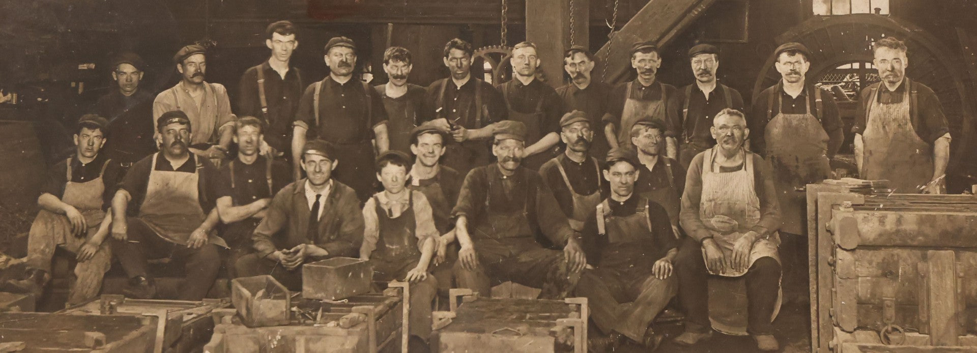 Lot 175 - Trio Of Antique Occupational Photographs Including Board-Mounted And One R.P.P.C., Groups Of Workers In Industrial And Workshop Settings