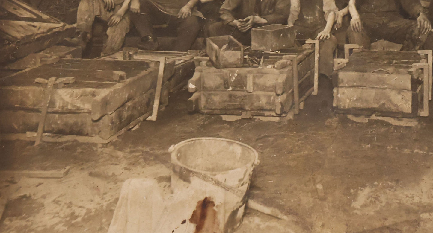 Lot 175 - Trio Of Antique Occupational Photographs Including Board-Mounted And One R.P.P.C., Groups Of Workers In Industrial And Workshop Settings