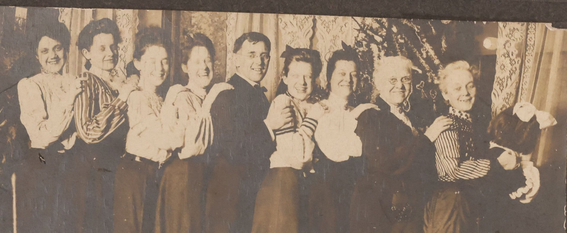 Lot 177 - Grouping Of 11 Miscellaneous Antique Board-Mounted And Unmounted Photographs Including Children In Wood Shop Class, School Class Group Portraits, Three Copies Of Occupational Photo Of Workers Outside Workplace, Child With Steam Engine Toy