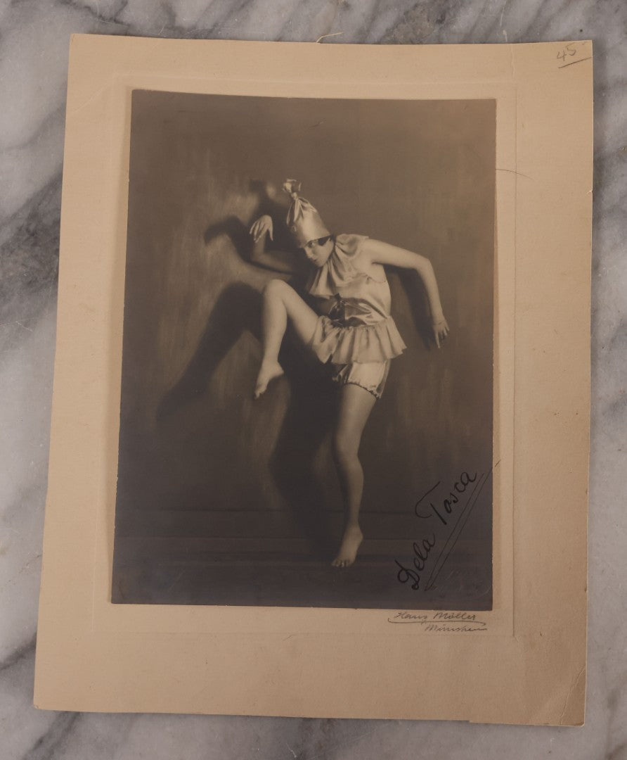 Lot 180 - Grouping Of Four Unmounted Antique Photographs Of Performers Including Biblical Play Scene, Two Dancers, And Performer With Horse