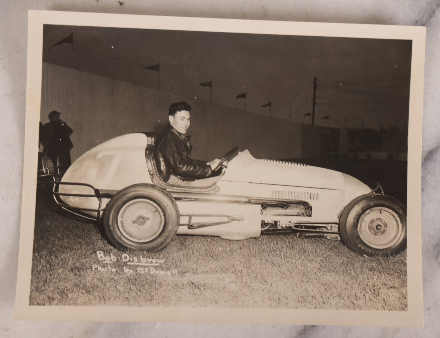 Lot 182 - Trio Of Vintage Unmounted Snapshot Photographs Of Race Cars Including Chet Conklin, Two Photographed By R. McDowell, Oceanside, New York