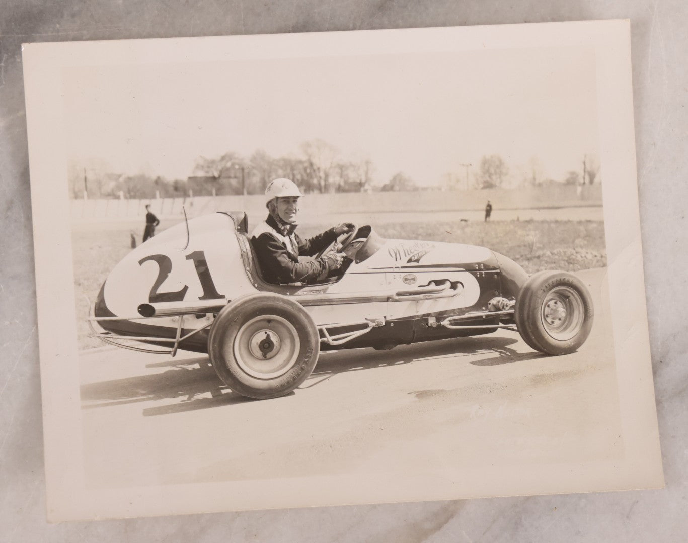Lot 182 - Trio Of Vintage Unmounted Snapshot Photographs Of Race Cars Including Chet Conklin, Two Photographed By R. McDowell, Oceanside, New York