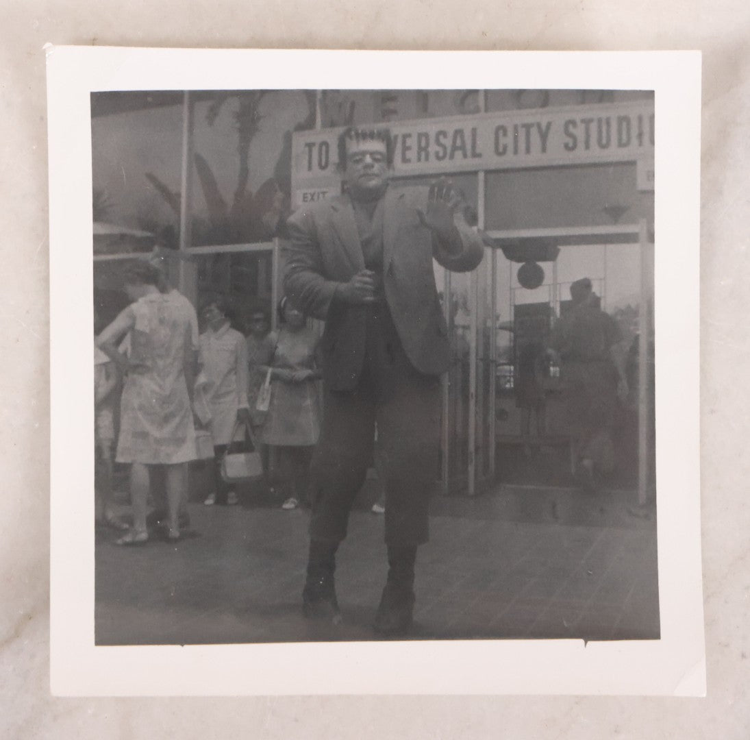 Lot 184 - Vintage Snapshot Photograph Of Frankenstein Actor Greeting Guests To Universal City Studios