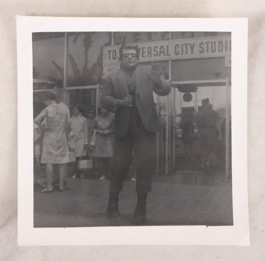 Lot 184 - Vintage Snapshot Photograph Of Frankenstein Actor Greeting Guests To Universal City Studios