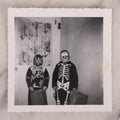 Lot 185 - Vintage Snapshot Photograph Of Two Children In Halloween Costumes Including Skeleton And Felix The Cat