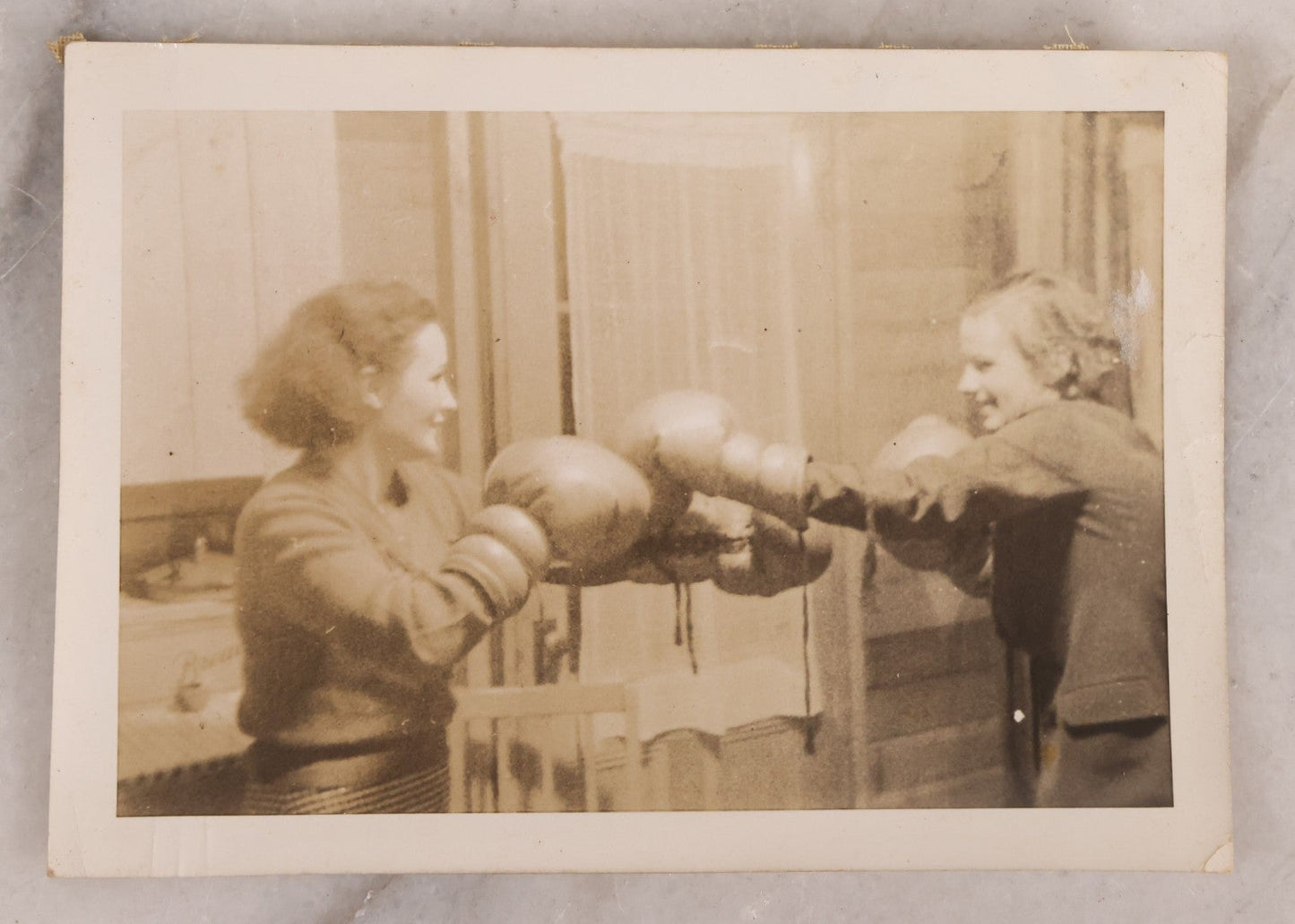 Lot 186 - Vintage Unmounted Photograph Of Two Young Women Boxing