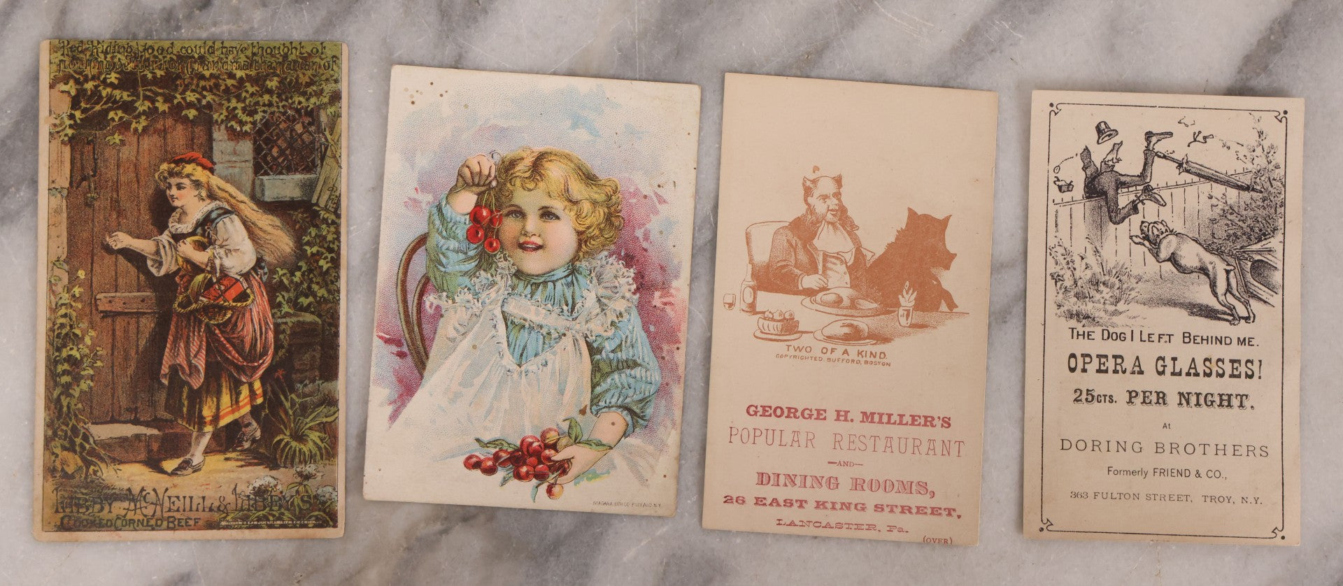 Lot 188 - Grouping Of 100+ Mixed Antique Lithograph Trade Card Advertisements Including Many From Jordan Marsh & Co., Instruments, Food, Clothing, Medicine, And More