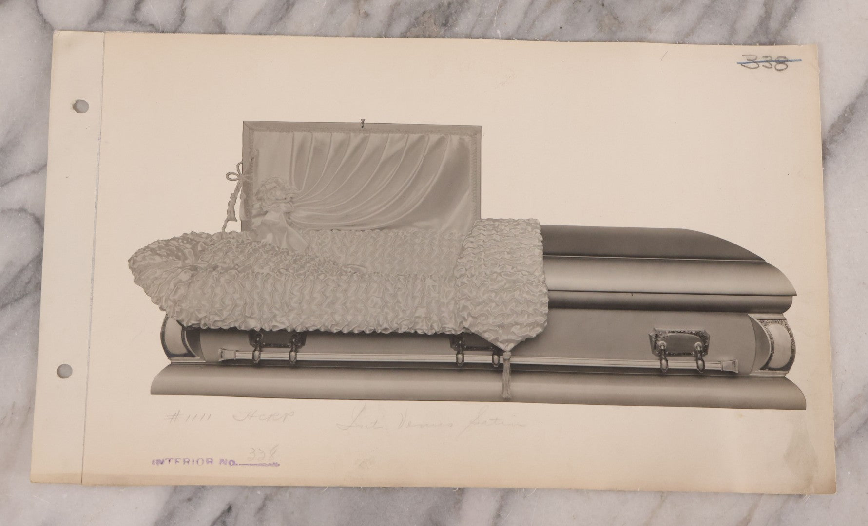 Lot 190 - Grouping Of Seven Vintage Linen Backed Casket Advertising Photograph Pamphlets Of Various Models